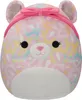 A plush toy bear with a rainbow leopard print pattern and a pink headband. Podgląd zdjęcia produktu