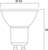 A technical drawing of a light bulb base with dimensions. Produktbild-Vorschau