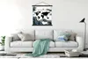 MuchoWow® Textilposter Weltkarte - Holz - Schwarz 120x120 Produktbild-Vorschau 3