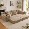 Cordsofa Khaki Sofa mit Schlaffunktion Hohe Rš¹ckenlehne Produktbild-Vorschau 1
