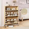 Szafka na buty z jasnego drewna z drzwiami z plecionego Podgląd zdjęcia produktu 6