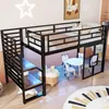 Lit mezzanine en métal 90x200 cm avec escalier, espace de Voir les images du produit 4