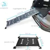 A dog ramp is shown extended into the back of a car, with dimensions and specifications indicated. Produktbild-Vorschau