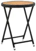 vidaXL Bočný stolík Black 60 cm Poly ratan a masívne drevo Náhľad obrázku produktu 7