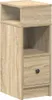 A tall, narrow wooden cabinet with a drawer and open shelves. Voir les images du produit