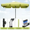 A product image showing a green umbrella with four inset images highlighting its features. Produktbild-Vorschau