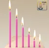 50x Stabkerzen rosa Rußfrei Tropffrei dünn L 16cm Premium Produktbild-Vorschau 2