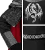 Collage of close-up images showing details of a black knight costume for children. Náhled obrázku produktu