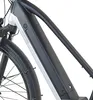 A close-up view of the frame and battery of an electric bicycle. Produktbild-Vorschau