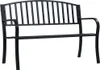 vidaXL Ławka ogrodowa 125 cm stal czarna Podgląd zdjęcia produktu 7