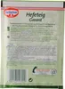 The back of a food product packaging for yeast dough. Produktbild-Vorschau