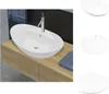 A bathroom sink and faucet on a wooden vanity, with additional views of the sink. Podgląd zdjęcia produktu