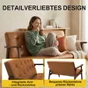 2-Sitzer skandinavisches Sofa aus Kunstleder, Armlehnen, Produktbild-Vorschau 4