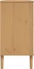 A side view of a wooden sideboard on a white background. Náhled obrázku produktu