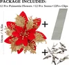 12 Stück glitzernde Weihnachtssterne, 14 cm, künstliche Produktbild-Vorschau 3