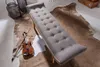 FineBuy Sitzbank Stoff / Massivholz Bank Grau 125x51x38 cm Produktbild-Vorschau 4