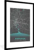 MuchoWow® Gerahmtes Poster Bangkok - Blau - Karte - Produktbild-Vorschau 1