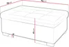 A line drawing of an ottoman with dimensions indicated by red lines and text. Náhľad obrázku produktu