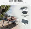 Chaise longue en aluminium gris Bari XXL 210cm pare-soleil Voir les images du produit 5