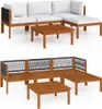 vidaXL 5-tlg. Garten-Lounge-Set mit Kissen Cremefarbenes Produktbild-Vorschau 1
