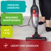 A person is using a cordless stick vacuum cleaner on a carpeted floor. The image includes marketing text highlighting product features. Anteprima dell’immagine prodotto