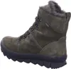 A side view of a green boot with fur trim. Produktbild-Vorschau