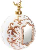 BRUBAKER Premium Weihnachtskugel - Royal Deer - 10 cm weiße Produktbild-Vorschau 1