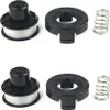 Two sets of trimmer spools, caps, and springs are laid out on a white background. Náhled obrázku produktu