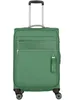 A green trolley suitcase with a telescopic handle and wheels, shown from the front. Produktbild-Vorschau