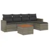 Design 6-tlg. Garten-Sofagarnitur mit Kissen Grau Poly Produktbild-Vorschau 2