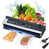 A vacuum sealer with a variety of fresh produce and raw meat displayed behind it, with two sealed bags in the foreground. Náhľad obrázku produktu