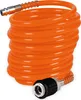 A coiled orange air hose with metal fittings on both ends, presented on a white background. Produktbild-Vorschau