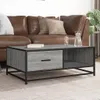 Tavolino grigio Sonoma 90x57x35 cm in legno e metallo Anteprima dell’immagine prodotto 2