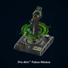 A gaming joystick with green accents and glowing rings, set against a dark blue background. Produktbild-Vorschau