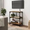 vidaXL Półka na książki dąb wędzony 60x33x70,5 cm materiał Podgląd zdjęcia produktu 3