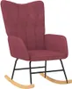 Hochwertig Schaukelstuhl mit Hocker Stoff Weinrot 327630 Produktbild-Vorschau 6