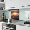 Küchenrückwand Spritzschutz Glas mit Motiv Sonnenaufgang Produktbild-Vorschau 2