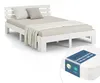 Homestyle4u Massivholzbett 140x200 Weiß – Bett mit Matratze Produktbild-Vorschau 10