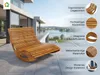 Ergonomiczna, dwuosobowa leżanka z drewna akacji Podgląd zdjęcia produktu 1