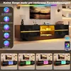 Meuble TV laqué brillant avec éclairage LED, meuble TV avec Voir les images du produit 14