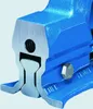 A close-up view of a blue metal vise, showing its internal mechanism and a bolt. Podgląd zdjęcia produktu
