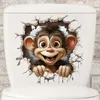 GKA WC Deckel Aufkleber lustiger Affe Toilettendeckel Produktbild-Vorschau 1