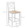 HOMCOM 2er-Set Barhocker, Sitzhöhe 60,2 cm, Küchenhocker Produktbild-Vorschau 3