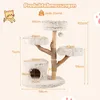 A diagram showing the dimensions of a cat tree. Voir les images du produit