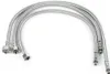 Three flexible metal hoses are arranged in a curved shape on a white background. Produktbild-Vorschau