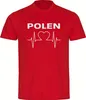 multifanshop Herren T-Shirt - Polen - Herzschlag, rot, Produktbild-Vorschau 1
