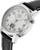A close-up, angled view of a Master Time watch with a white face and black leather strap. Náhľad obrázku produktu