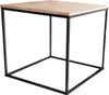 A square side table with a wooden top and a black metal frame. Produktbild-Vorschau