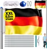 MONZANA® Fahnenmast 6,5m Seilzug Bodenhülse inkl. Produktbild-Vorschau 1