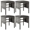 The Living Store Gartenhocker mit Kissen 4 Stk. Grau Poly Produktbild-Vorschau 3